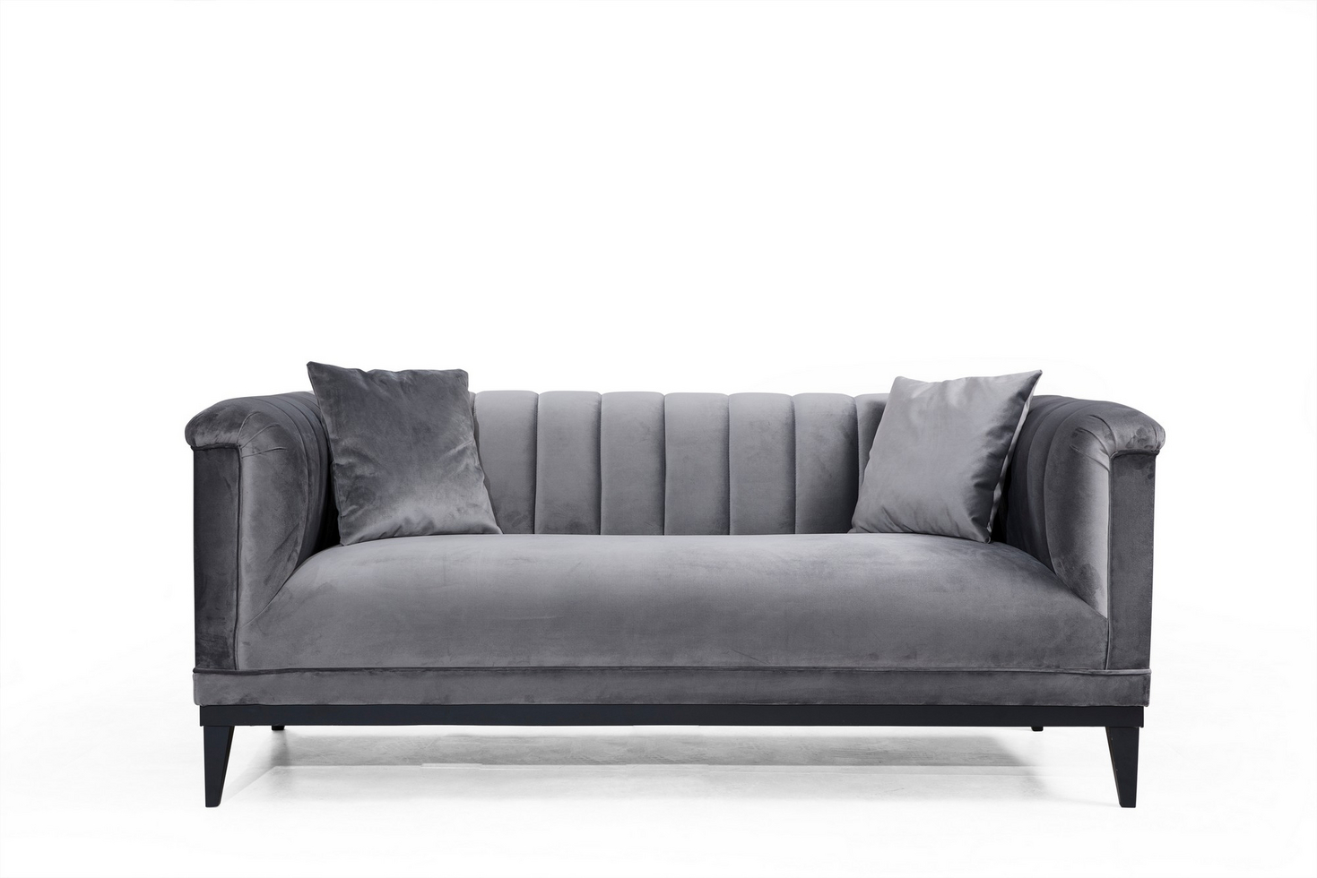Norda Design Moderne 2-personers sovesofa, mørkegrå, ramme i bøgetræ, 190 cm | Pocket Spring og skum komfort | inkl. 2 puder