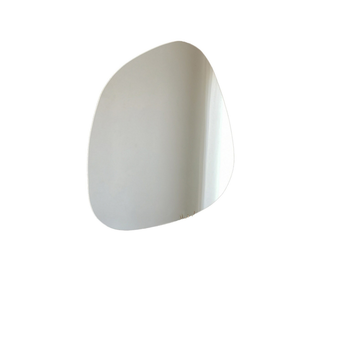 Norda Design Abstrakt vægspejl, 75 cm x 58 cm, hvid, 100% MDF, samlet, perfekt til moderne indretning