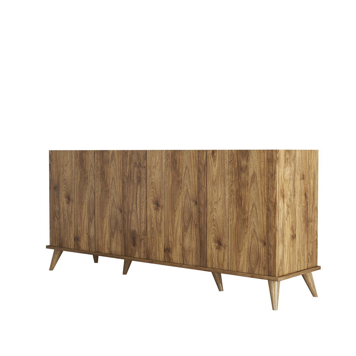 Norda Design Moderne valnød konsolbord, 180 cm | 100% melaminbelagt, 18 mm tyk, vægmonterbar, stilfuld design