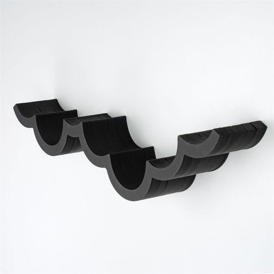 Norda Design Moderne sort træ toiletpapirholder, vægmonteret, 62 x 9 x 16 cm | stilfuldt og funktionelt design