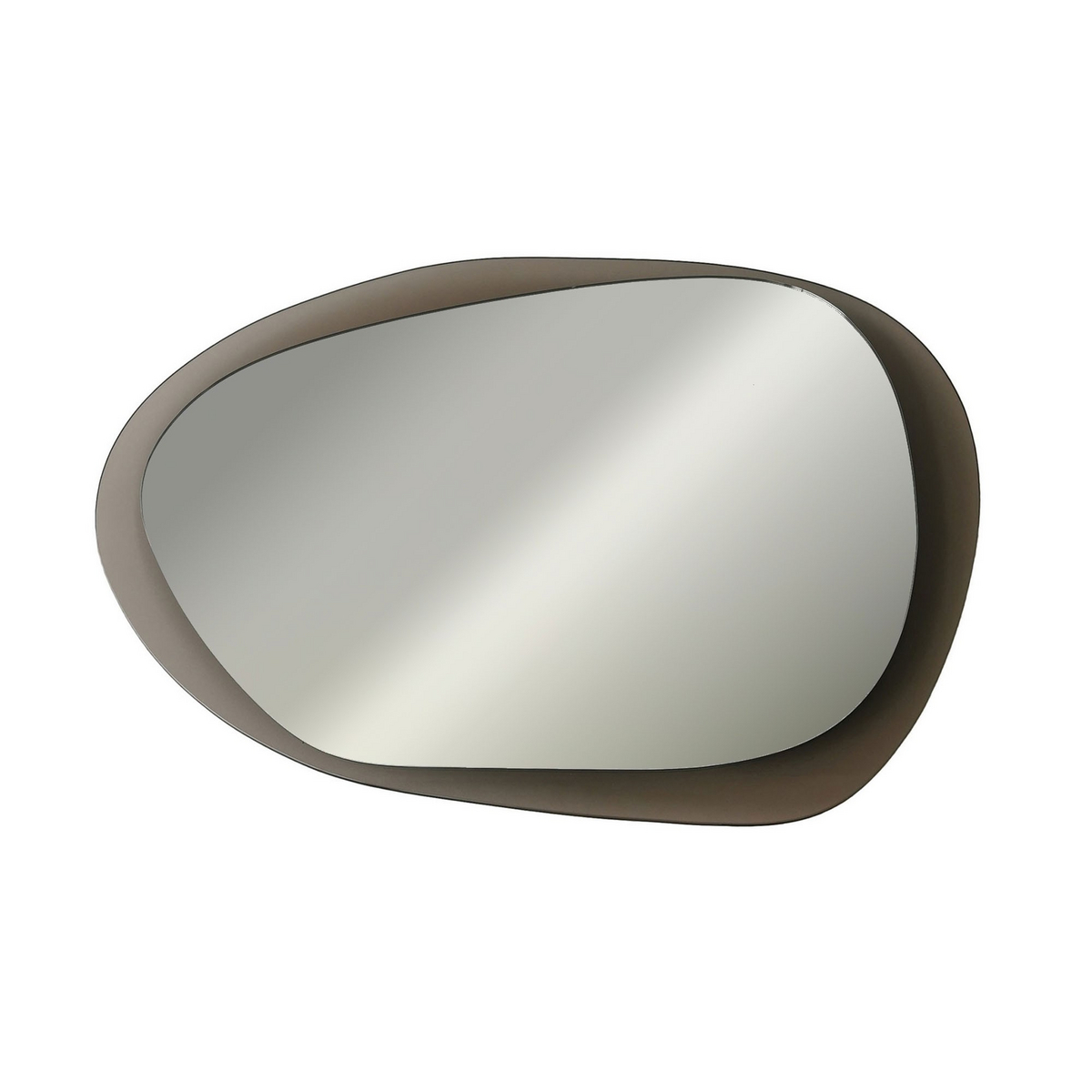 Norda Design Elegant bronze vægspejl, 75 x 55 cm, 100% hærdet glas, 2 cm tyk | samlet, moderne design