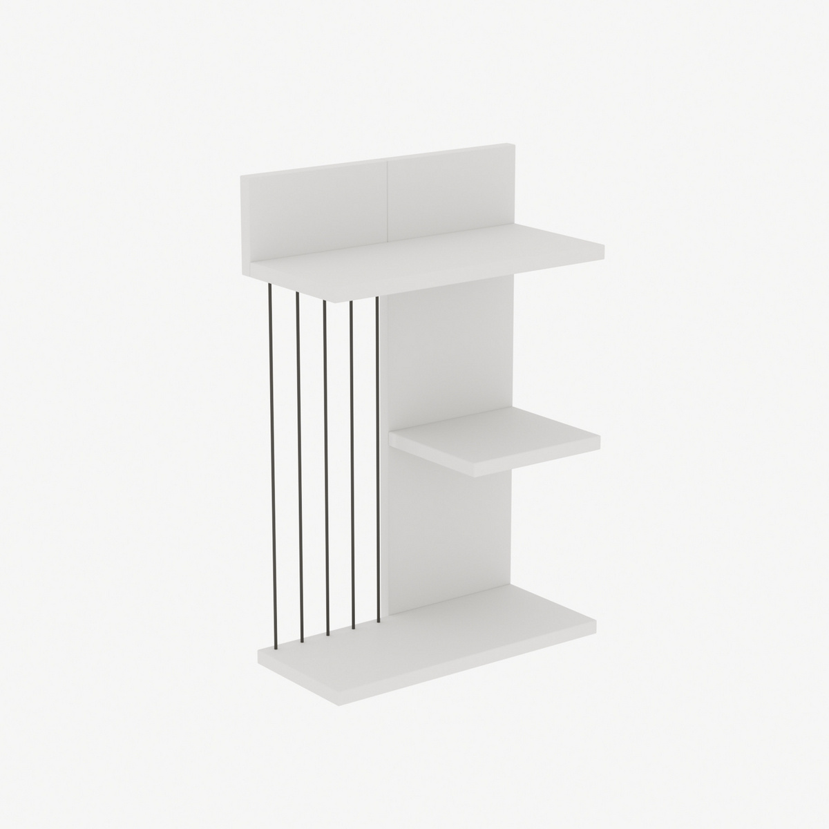 Norda Design Moderne hvid væghylde, 40x60x19 cm, 100% melaminbelagt, 18mm tyk, flere hylder, pladsbesparende