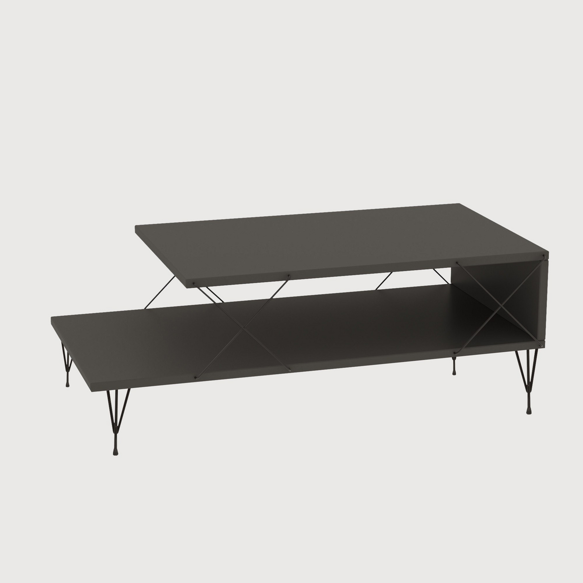 Norda Design Moderne antracit sofabord, 100 cm | 100% melaminbelagt, metalben, 18 mm tyk | stilfuldt og holdbart