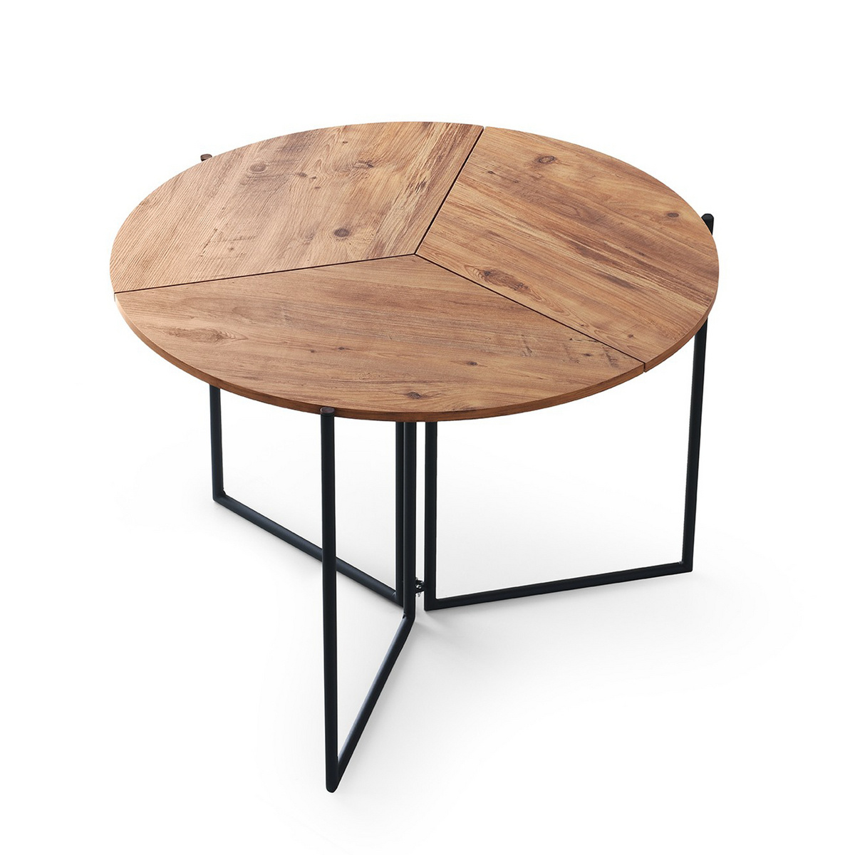 Norda Design Moderne spisebord med metalben, Atlantic Pine, 100 cm | 100% melaminbelagt, 19 kg kapacitet