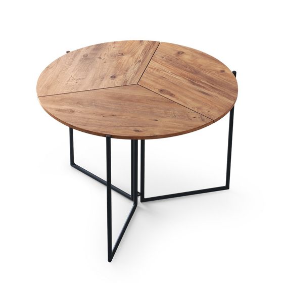 Norda Design Moderne spisebord med metalben, Atlantic Pine, 100 cm | 100% melaminbelagt, 19 kg kapacitet