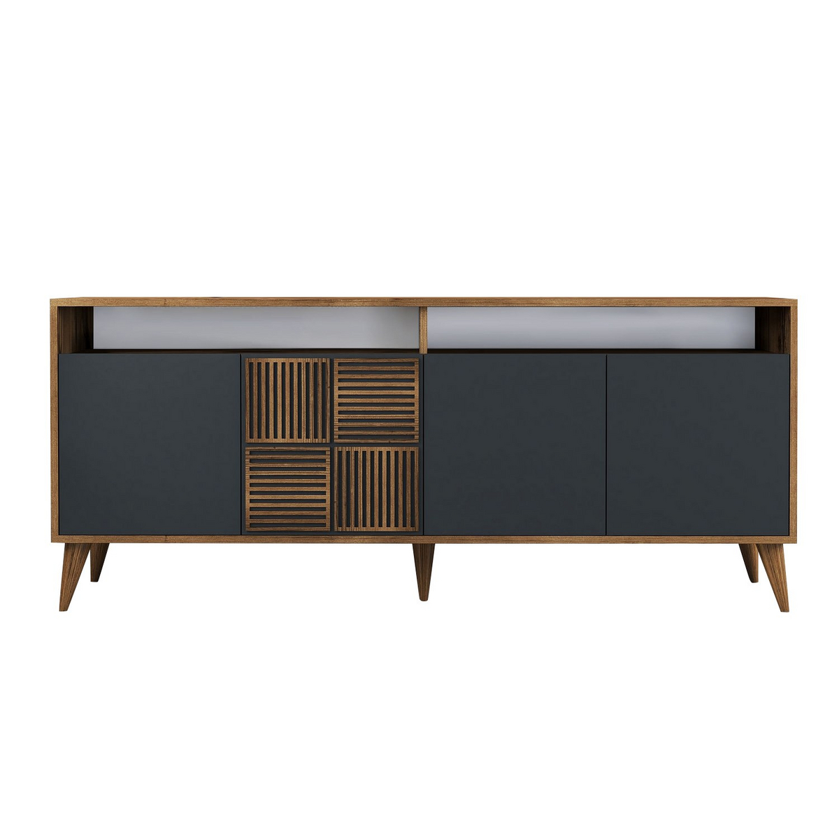 Norda Design Moderne konsolbord, valnød og antracit, 180 cm | 100% melaminbelagt, 18 mm tyk | vægmonterbar, stilfuld design