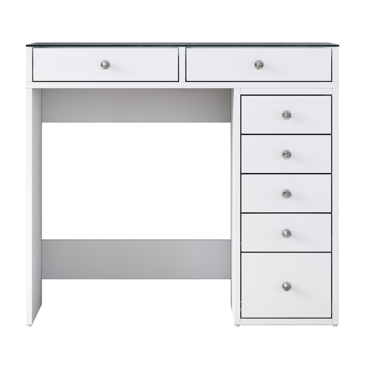 Norda Design Moderne hvid sminkebord, 90 cm x 79.8 cm x 44.5 cm | 100% melaminbelagt, 18 mm tyk | stilfuldt og funktionelt