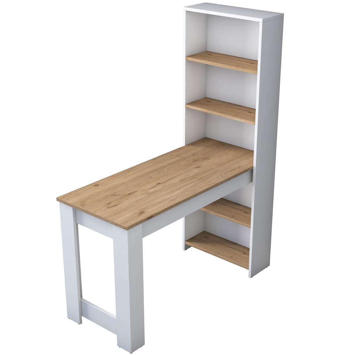 Norda Design Moderne sminkebord, valnød og hvid, 120 x 53.8 x 153.6 cm | 100% melaminbelagt, 18 mm tyk | stilfuldt og funktionelt design