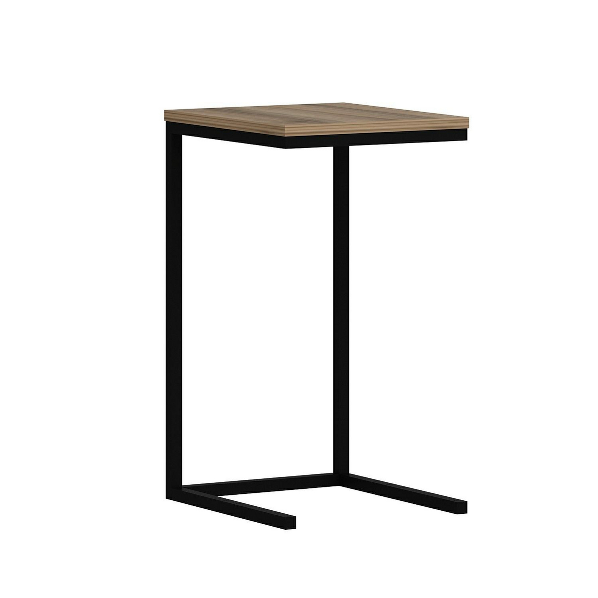 Norda Design Moderne valnød sidebord med metalramme, 35x65x40 cm | 100% melaminbelagt, 18 mm tyk | industrielt design