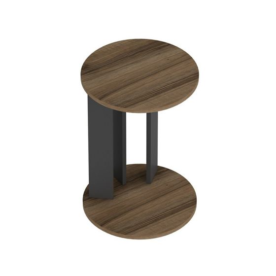 Norda Design Moderne sidebord, valnød og antracit, 34 x 64 x 34 cm | 100% melaminbelagt, 18 mm tyk | stilfuldt og funktionelt