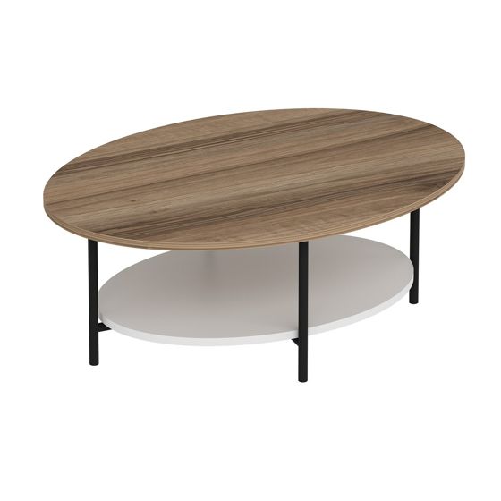 Norda Design Moderne sofabord, eg og hvid, 90 x 36 x 60 cm | 100% melaminbelagt, 18 mm tyk | skandinavisk design