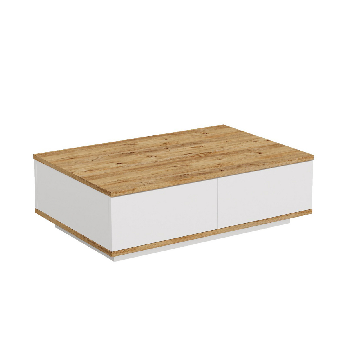 Norda Design Moderne sofabord, Atlantic Pine og hvid, 90 x 60 x 28.6 cm | 100% melaminbelagt, 18 mm tyk | skandinavisk design
