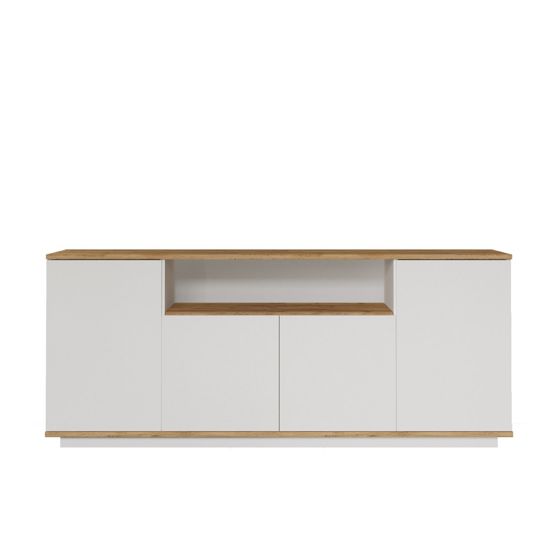 Norda Design Moderne konsolbord, Atlantic Pine og hvid, 180 x 75 x 44.5 cm | 100% melaminbelagt, 18 mm tyk | skandinavisk design