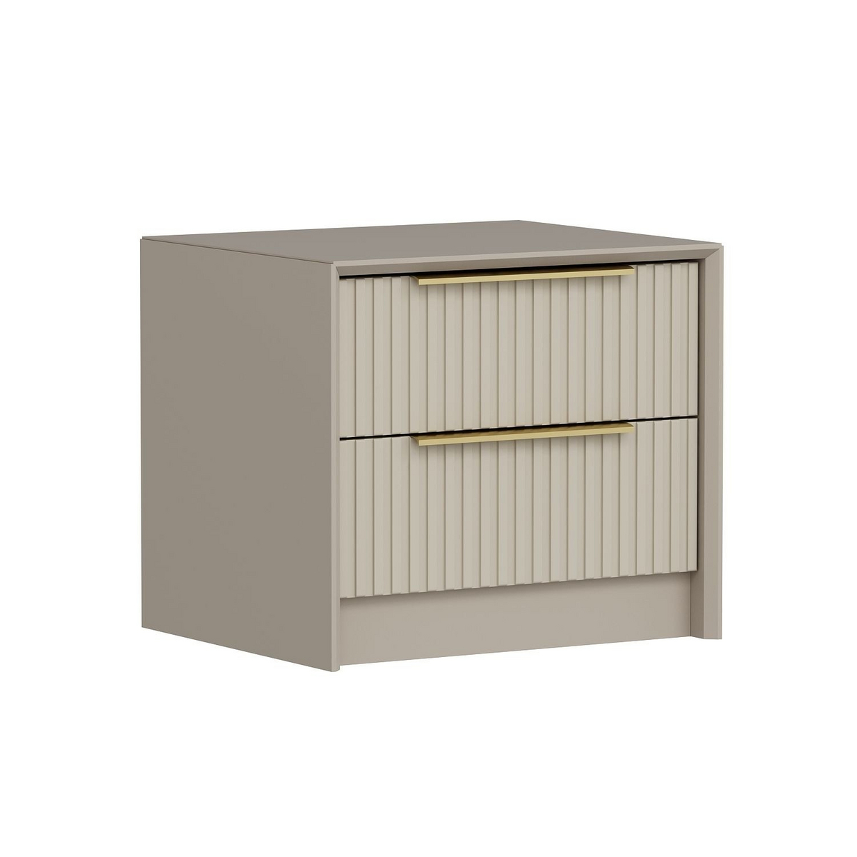 Norda Design Moderne natbord med hylder, stenfarve, 53 x 45 x 45 cm | 100% melaminbelagt, 18 mm tyk | stilfuldt og funktionelt design