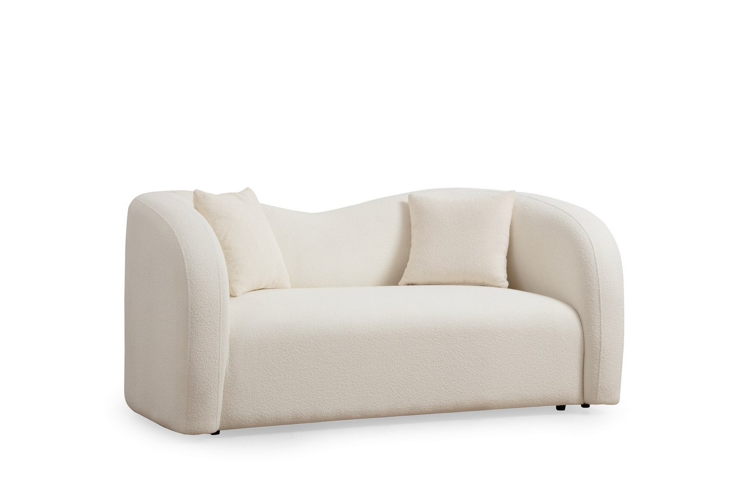 Norda Design Elegant 2-personers sofa, cremefarve, ramme i bøgetræ, 170 cm | 100% polyester, 2 puder medfølger, moderne design