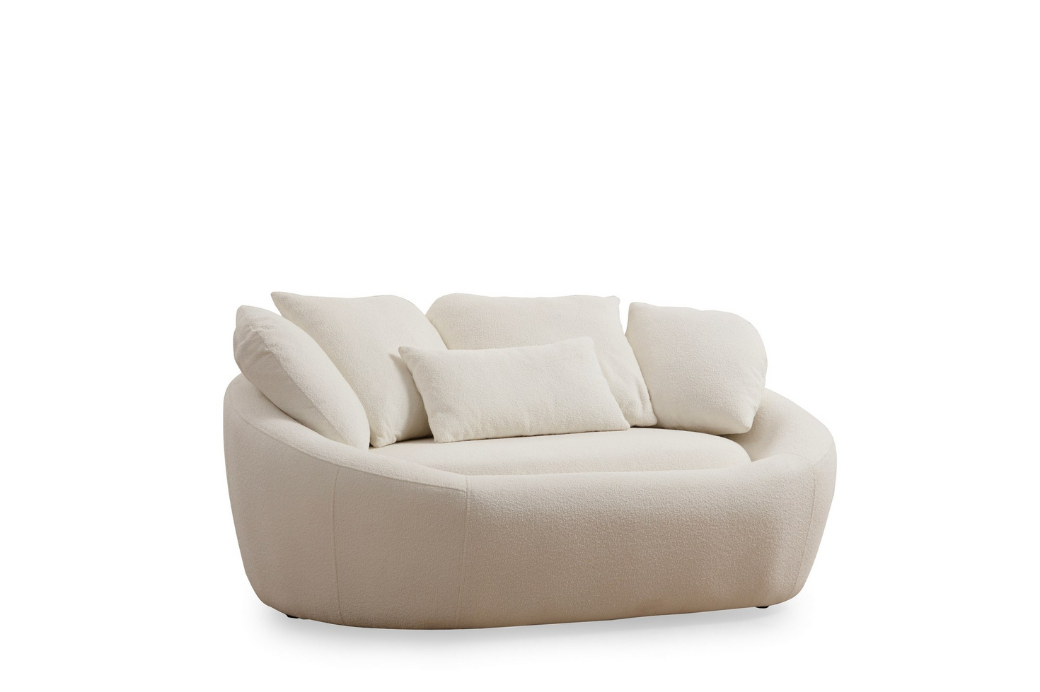 Norda Design Elegant 2-personers sofa i creme, 155x120x67 cm | ramme i bøgetræ, 100% polyester, 4 hynder medfølger