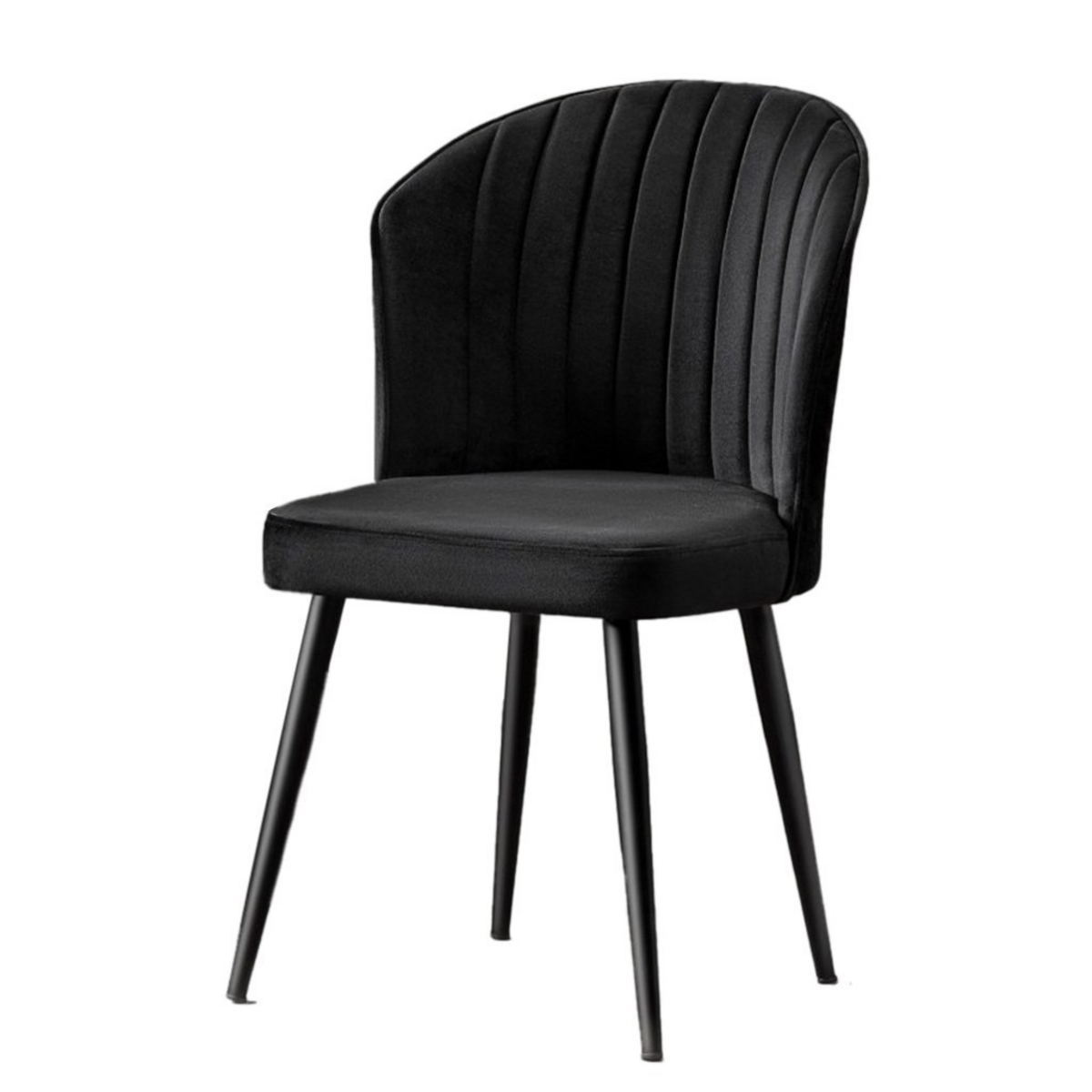 Norda Design Moderne sort stolesæt (4 dele), 100% MDF, 18mm tyk, metalben, 52x85x42 cm | stilfuldt og holdbart design