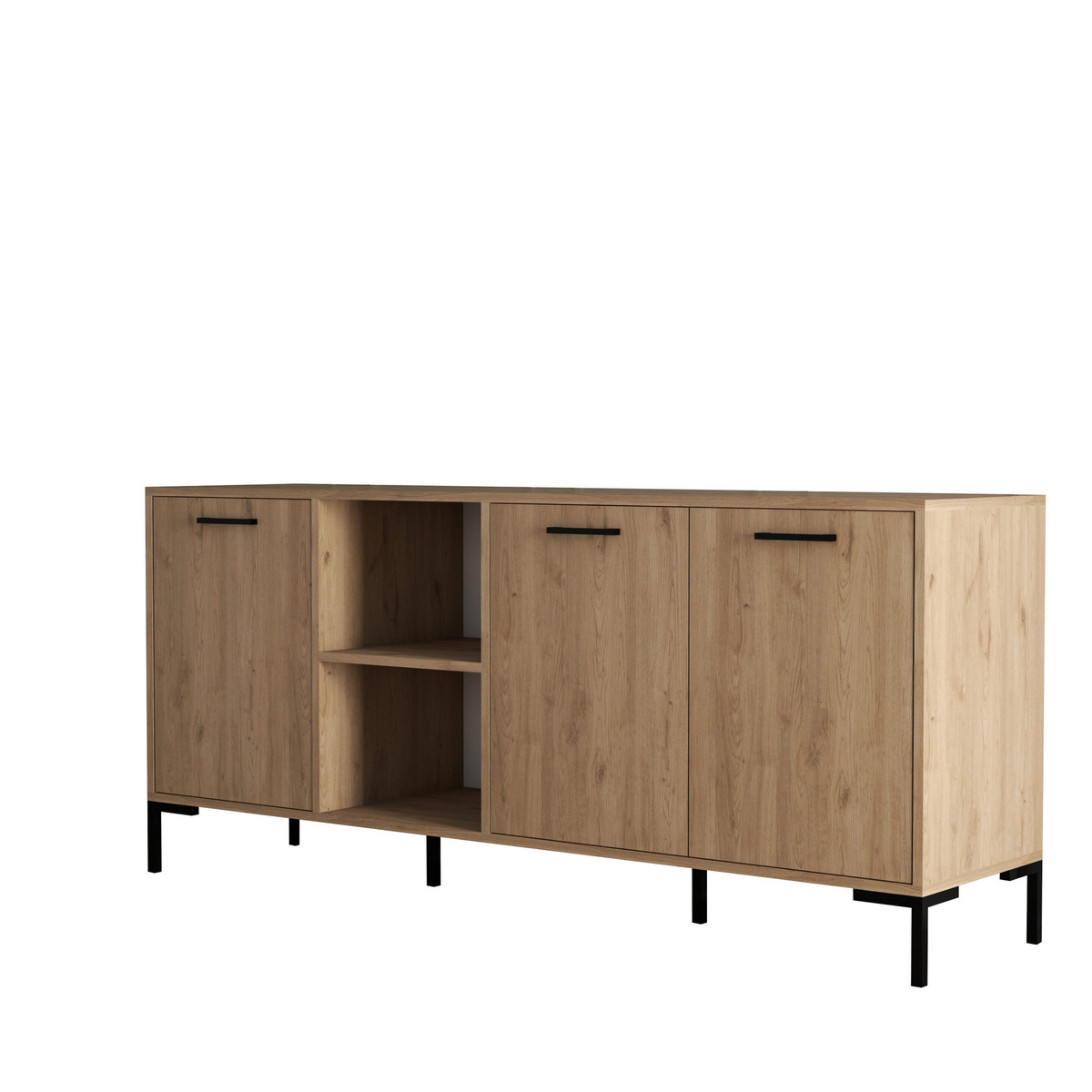 Norda Design Moderne eg konsolbord med metalben, 180x80x45 cm | 100% melaminbelagt, vægmonterbar, stilfuld design