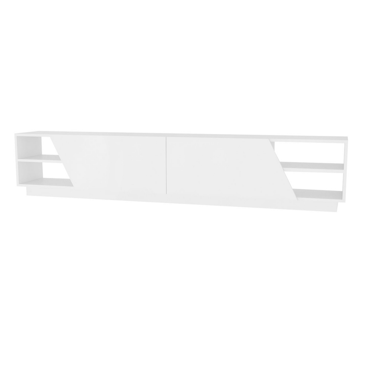 Norda Design Moderne hvid TV-bord, 240 cm, 100% melaminbelagt spånplade, 18 mm tyk | stilfuldt og funktionelt design
