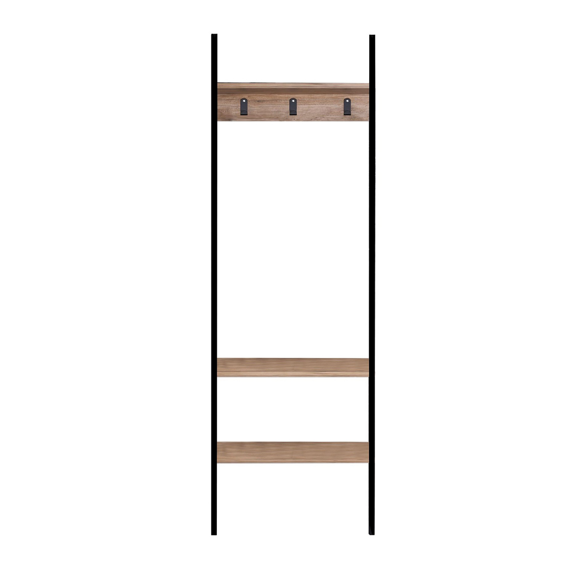 Norda Design Moderne sort entrémøbel, 100% metalramme, 60x180x26 cm, 100% melaminbelagt, multifunktionel opbevaring