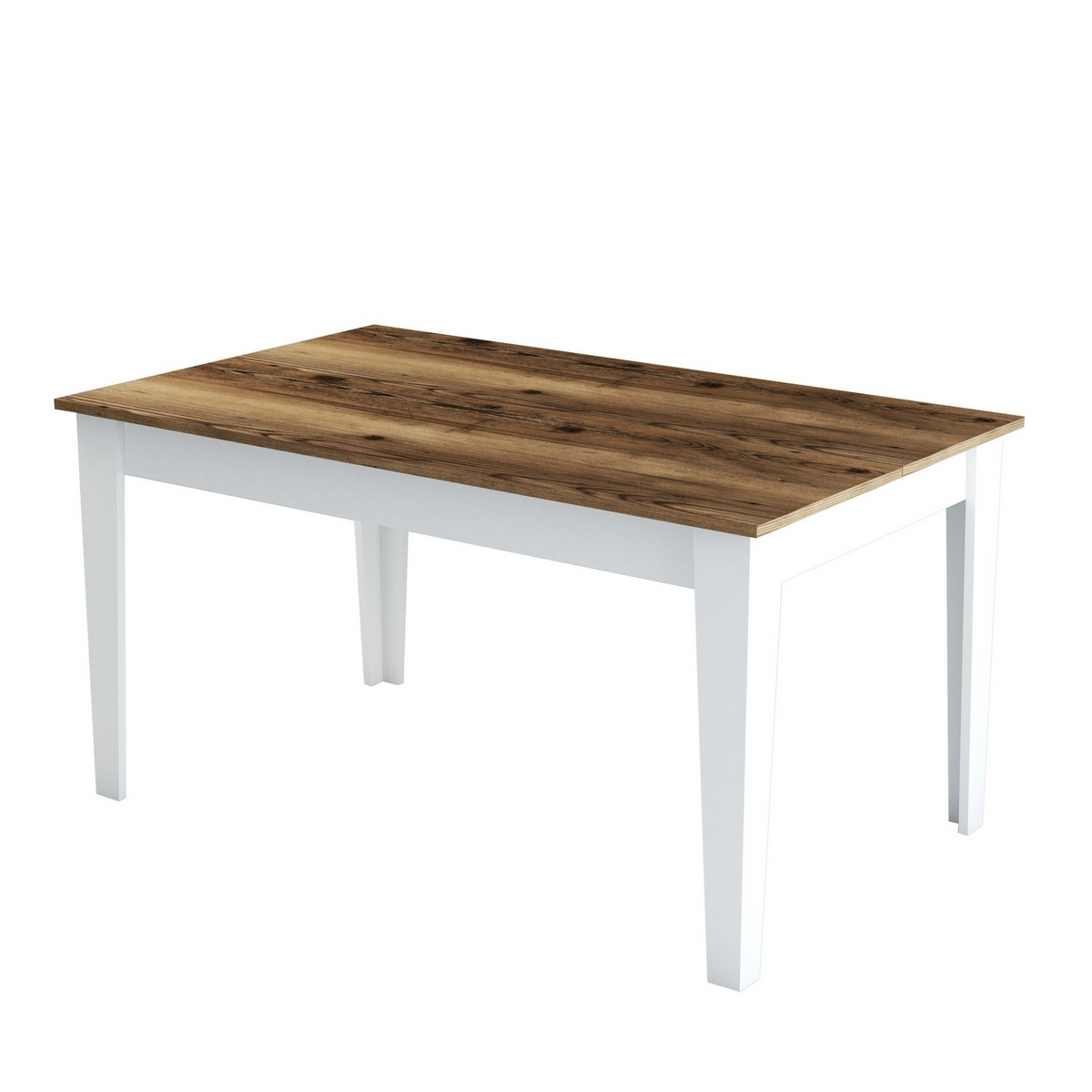 Norda Design traditionel spisebord, valnød og hvid, 145 x 75 x 88 cm | 100% melaminbelagt, 18 mm tyk | stilfuldt og funktionelt