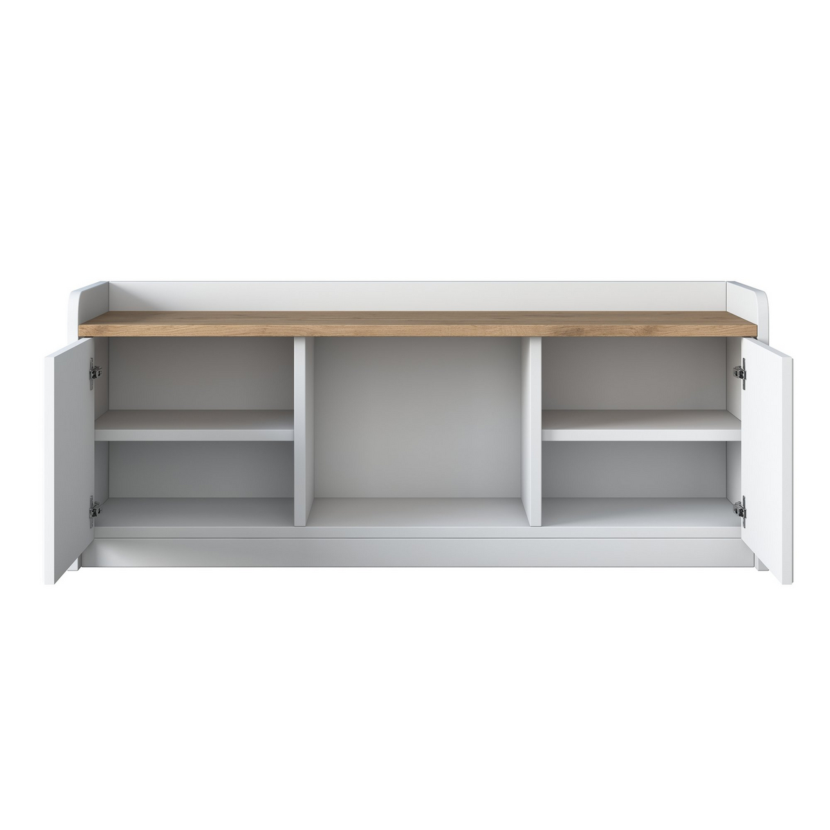 Norda Design Moderne skoskab, hvid og valnød, 120 x 45 x 40 cm | 100% melaminbelagt, Membrane MDF døre | stilfuld opbevaringsløsning