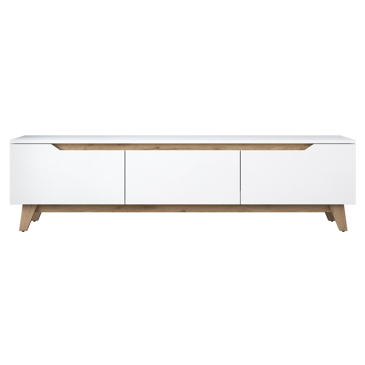Norda Design Moderne TV-bord med mulighed til vægmontering, hvid og valnød, 180 cm | 100% melaminbelagt, 18 mm tyk