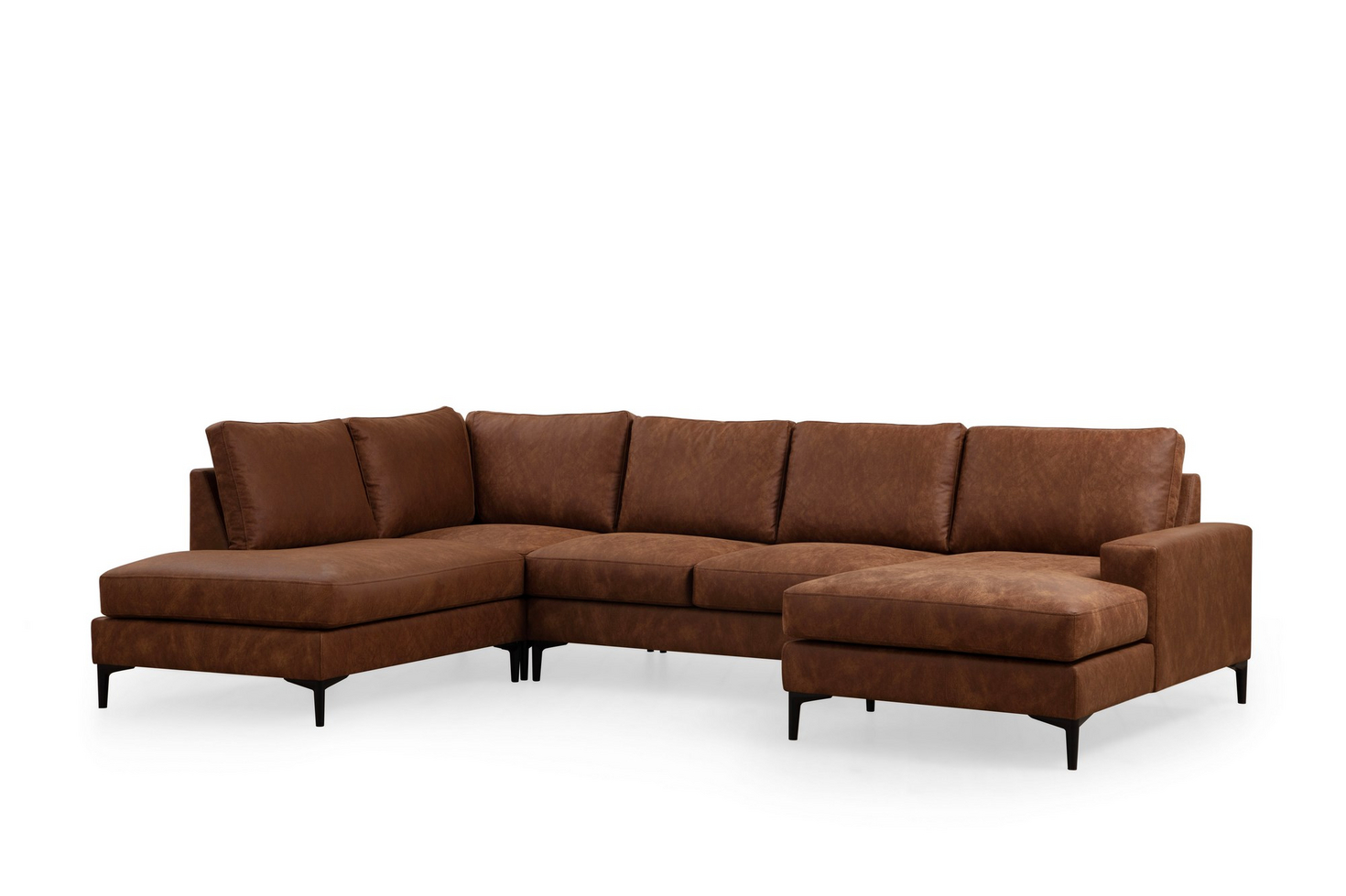Norda Design Stilfuld hjørnesofa, kamelfarvet farve, 200x314x155 cm | ramme i bøgetræ, 100% polyester, kan kemisk renses