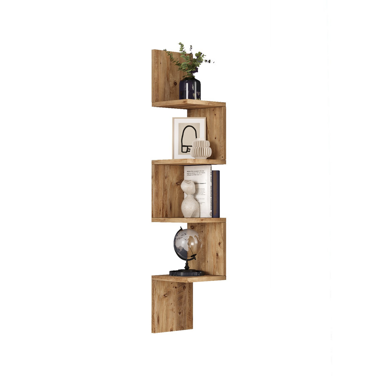 Norda Design Moderne rustik væghylde, Atlantic Pine, 22x117.2x22 cm | 100% melaminbelagt, 18 mm tyk | stilfuld opbevaring