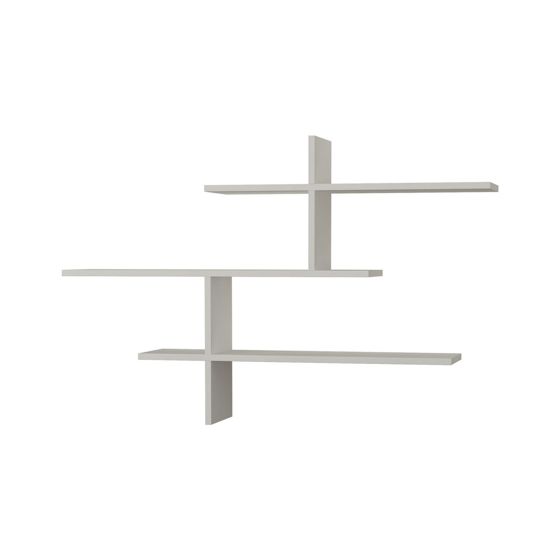 Norda Design Moderne hvid væghylde, 123 x 80.5 x 22 cm | 100% melaminbelagt spånplade, 18 mm tyk | stilfuld opbevaringsløsning