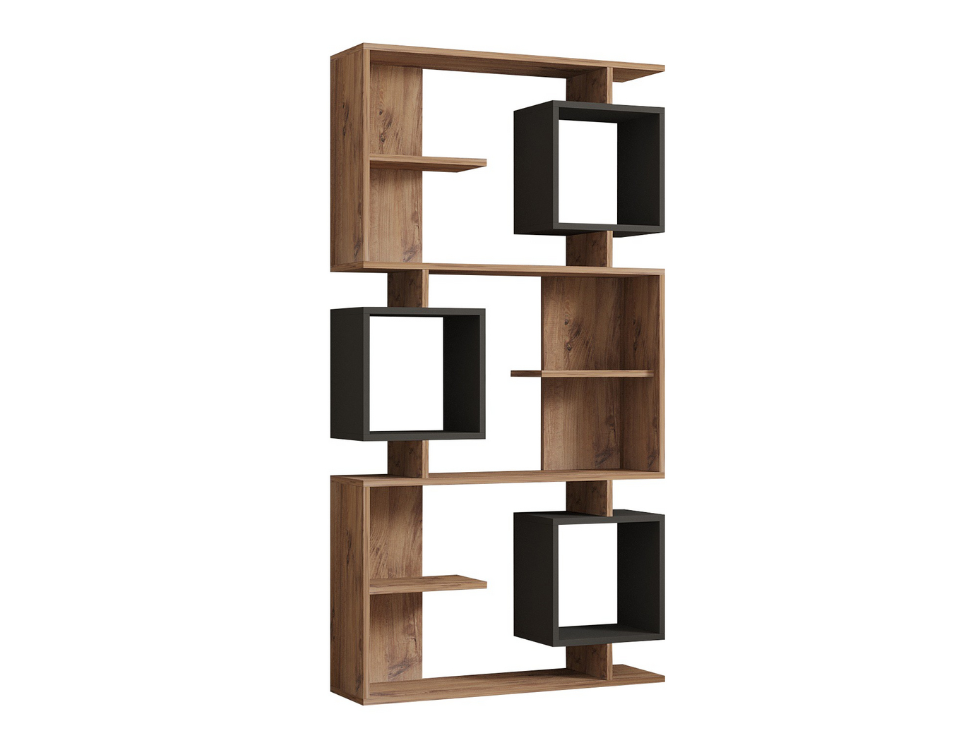 Norda Design Moderne reol, Atlantic Pine og antracit, 90 x 171.9 x 24.6 cm | 100% melaminbelagt, 18 mm tyk