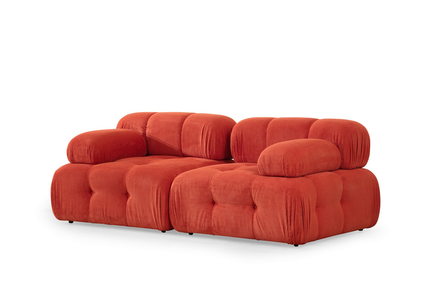 Norda Design Stilfuld 2-personers sofa, rød, 200x100x80 cm | ramme i bøgetræ, 100% polyester, kan kemisk renses | moderne design