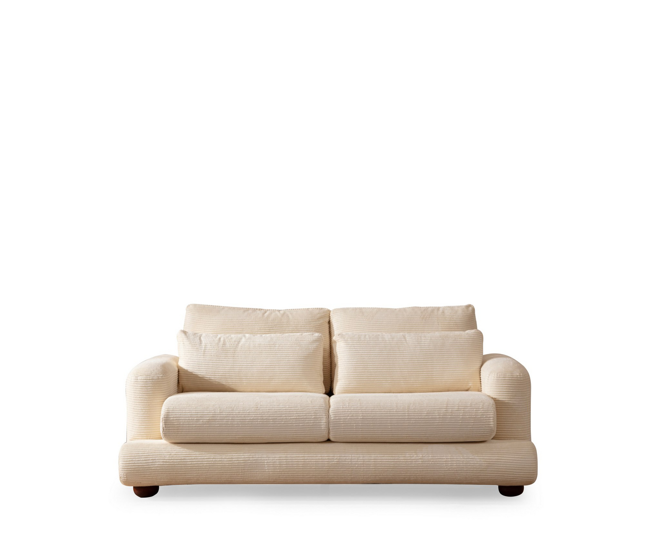 Norda Design Beige 2-personers sofa, ramme i bøgetræ, 100% polyester, 200x105x90 cm | blødt skum og løse hynder
