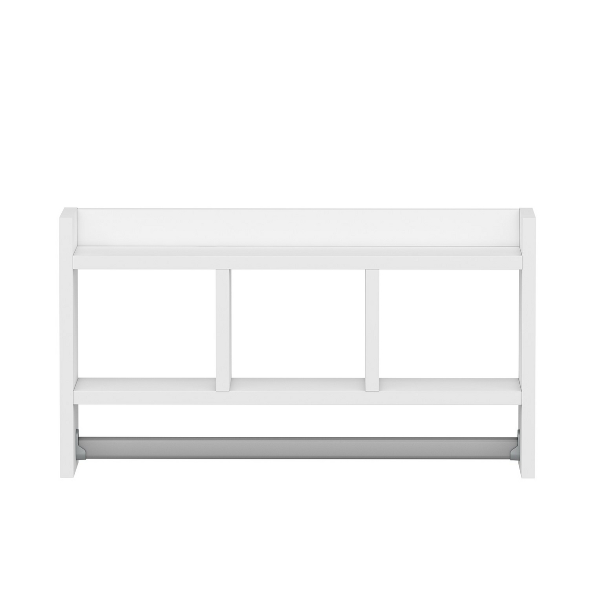 Norda Design Moderne hvid væghylde, 63.6 x 35 x 14.6 cm | 100% melaminbelagt spånplade, 18 mm tyk | stilfuld opbevaringsløsning