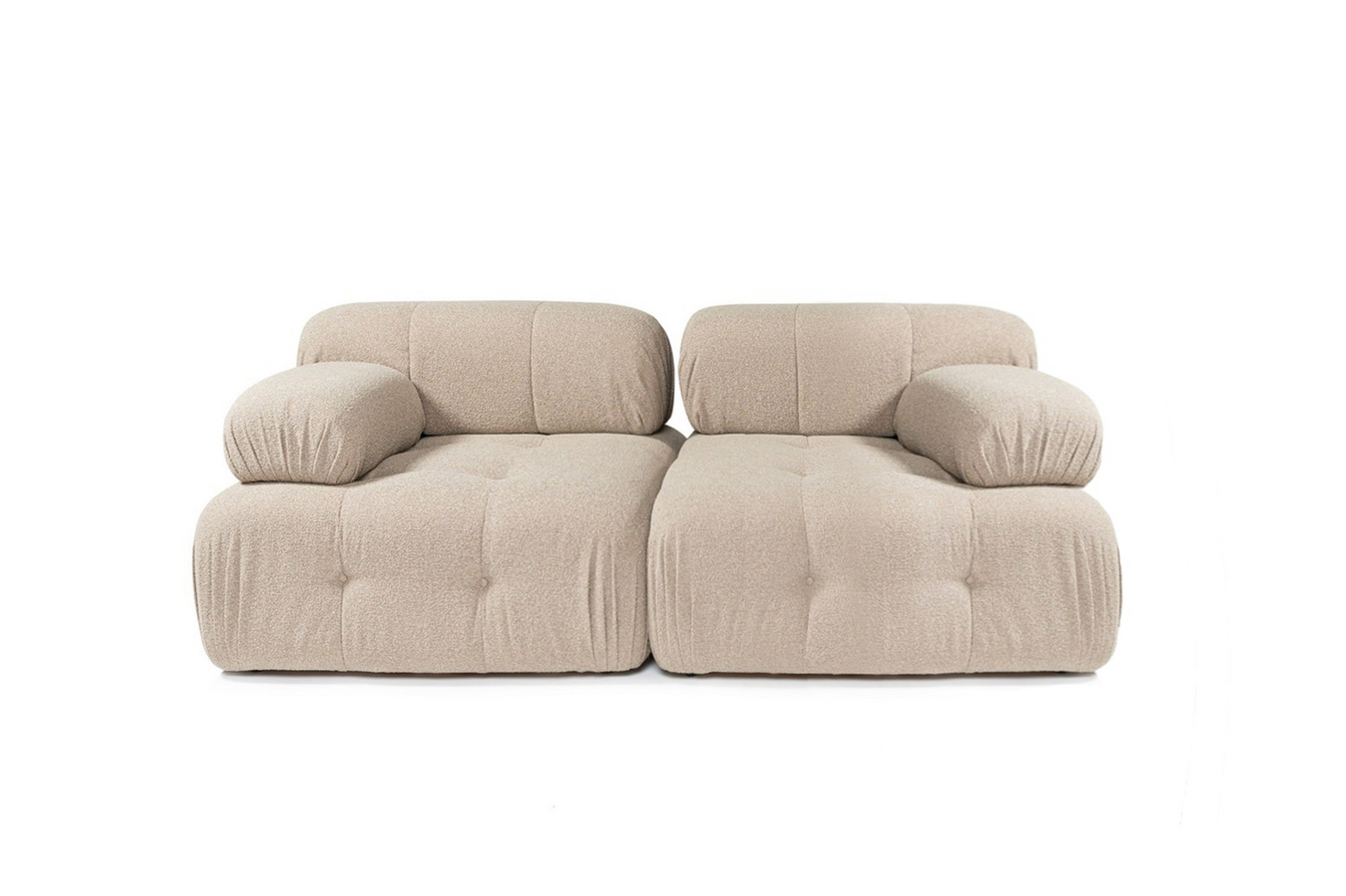 Norda Design Stilfuld 2-personers sofa, fersken farve, 200x100x80 cm | ramme i bøgetræ, 100% polyester, kan kemisk renses