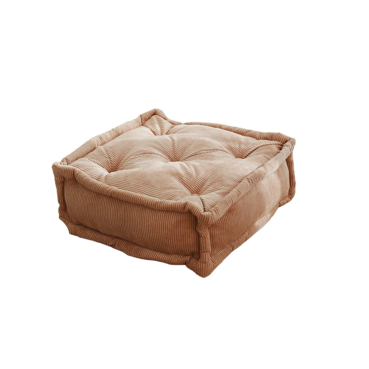 Norda Design luksuriøs kamelfarvet velour pude, 55 x 55 x 16 cm | blød skumrester/fiber | perfekt til boligindretning
