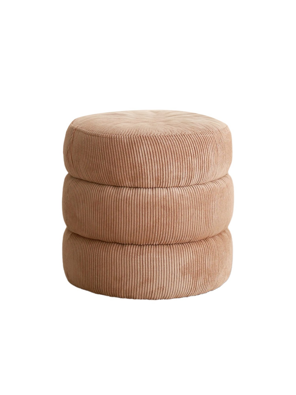 Norda Design Stilfuld kamelfarvet puf, 40x40x40 cm, 100% træ ramme, blød teddystof | perfekt til moderne indretning