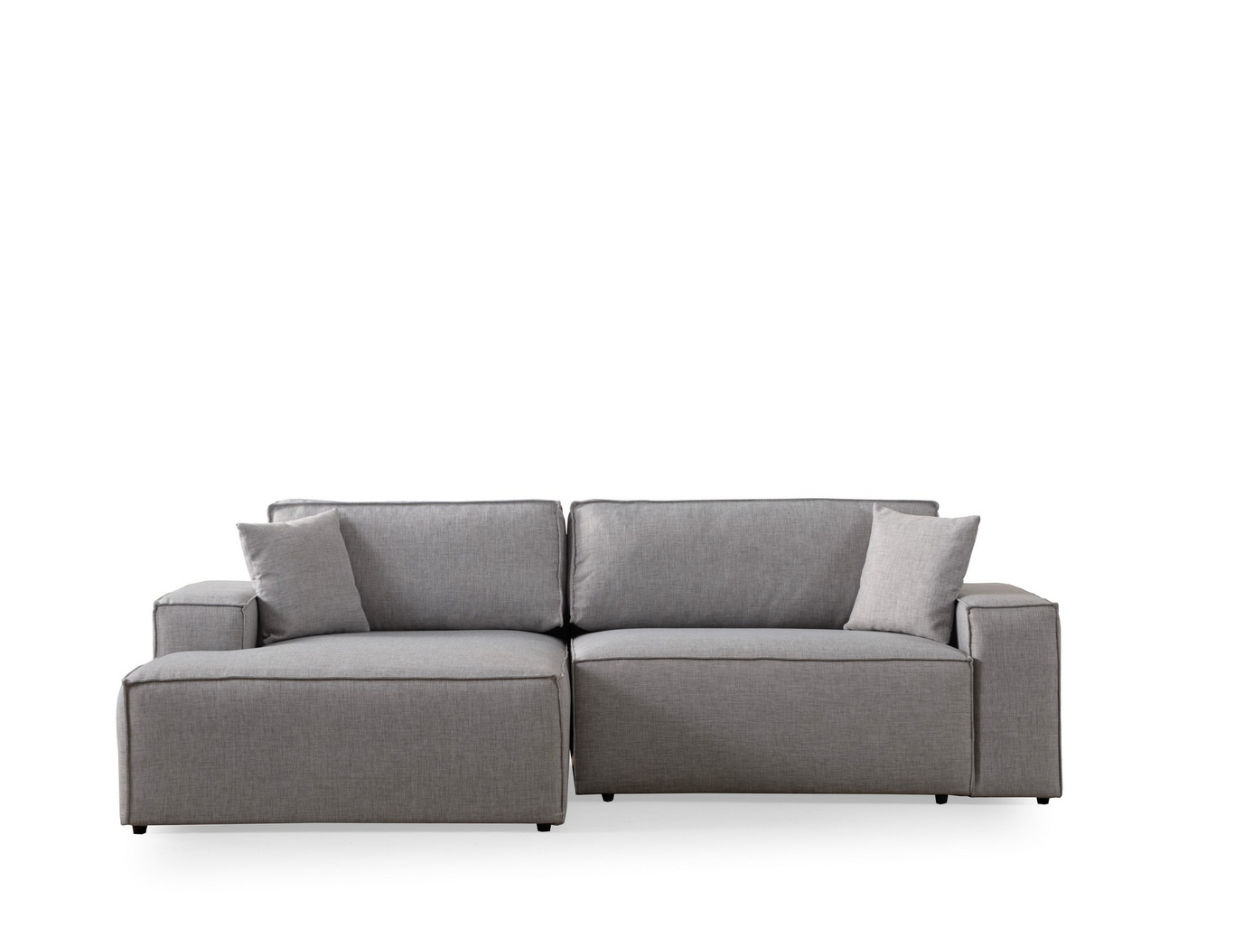 Norda Design Stilfuld hjørnesovesofa, lysegrå, 260 cm | ramme i bøgetræ, 100% polyester, glidemekanisme | perfekt til moderne opholdsrum