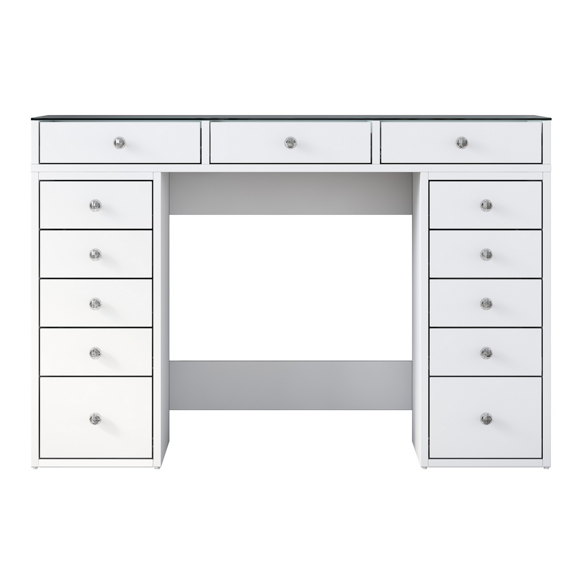 Norda Design Moderne hvid sminkebord, 120 cm | 100% melaminbelagt E1 spånplade, 18 mm tyk | stilfuldt og funktionelt