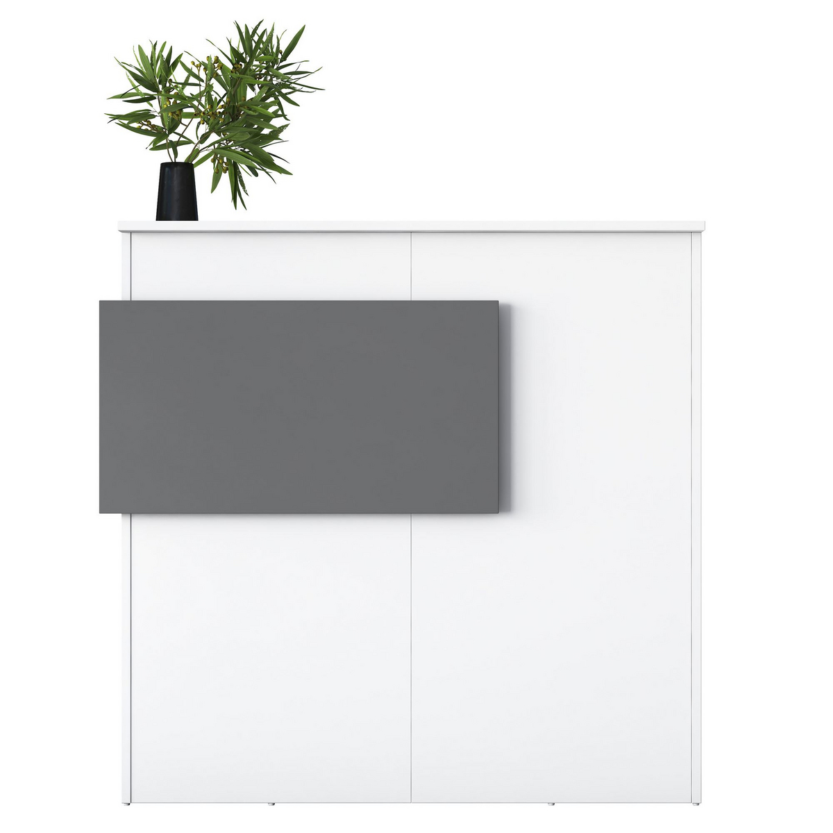 Norda Design Moderne receptionsbord, hvid og antracit, 110 x 110 x 40 cm | 100% melaminbelagt E1 spånplade, 18 mm