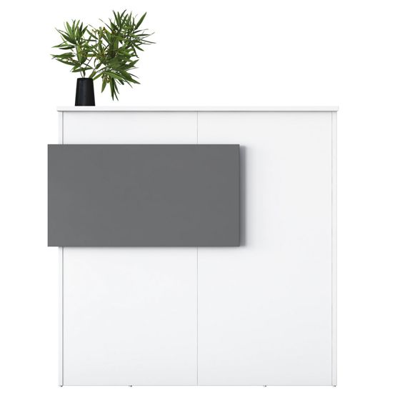 Norda Design Moderne receptionsbord, hvid og antracit, 110 x 110 x 40 cm | 100% melaminbelagt E1 spånplade, 18 mm