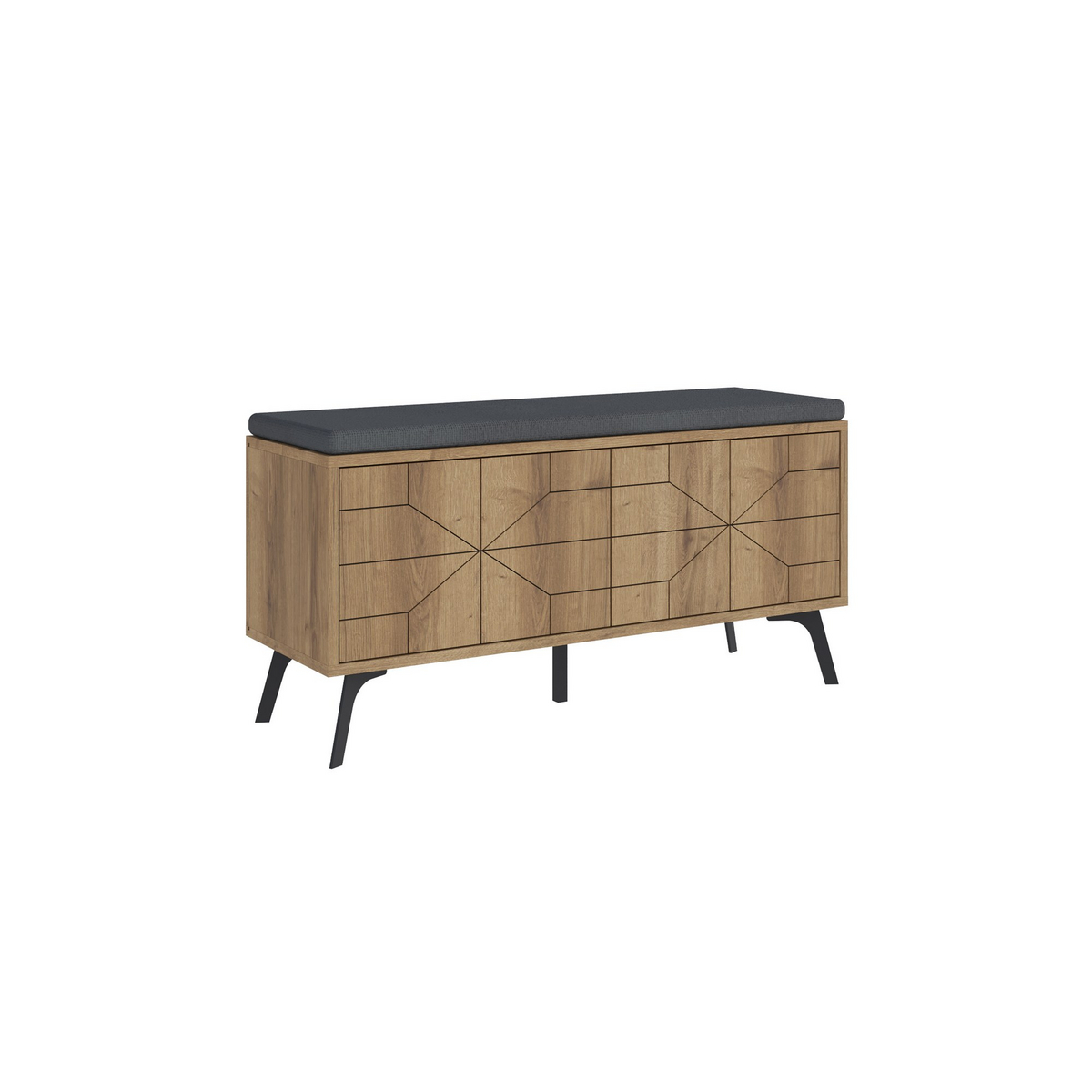 Norda Design Moderne skoskab med soft-close hængsler, 100% melaminbelagt, brun, 107x55x35 cm, metalben