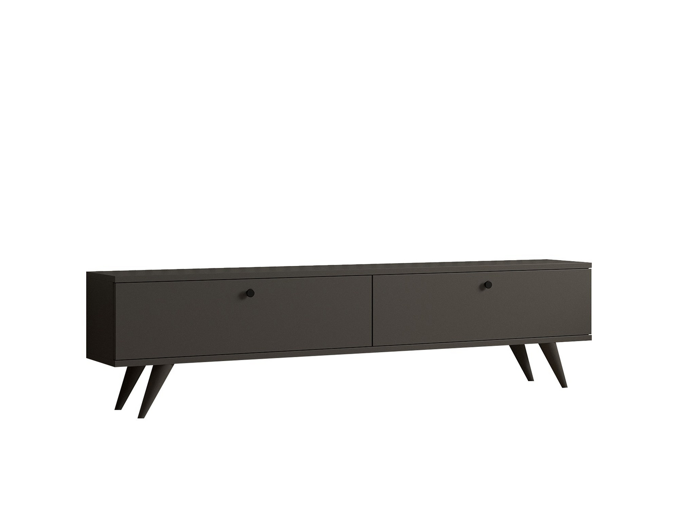 Norda Design Moderne antracit TV-bord, 160 cm, 100% melaminbelagt, 18 mm tyk, flere hylder og opbevaring