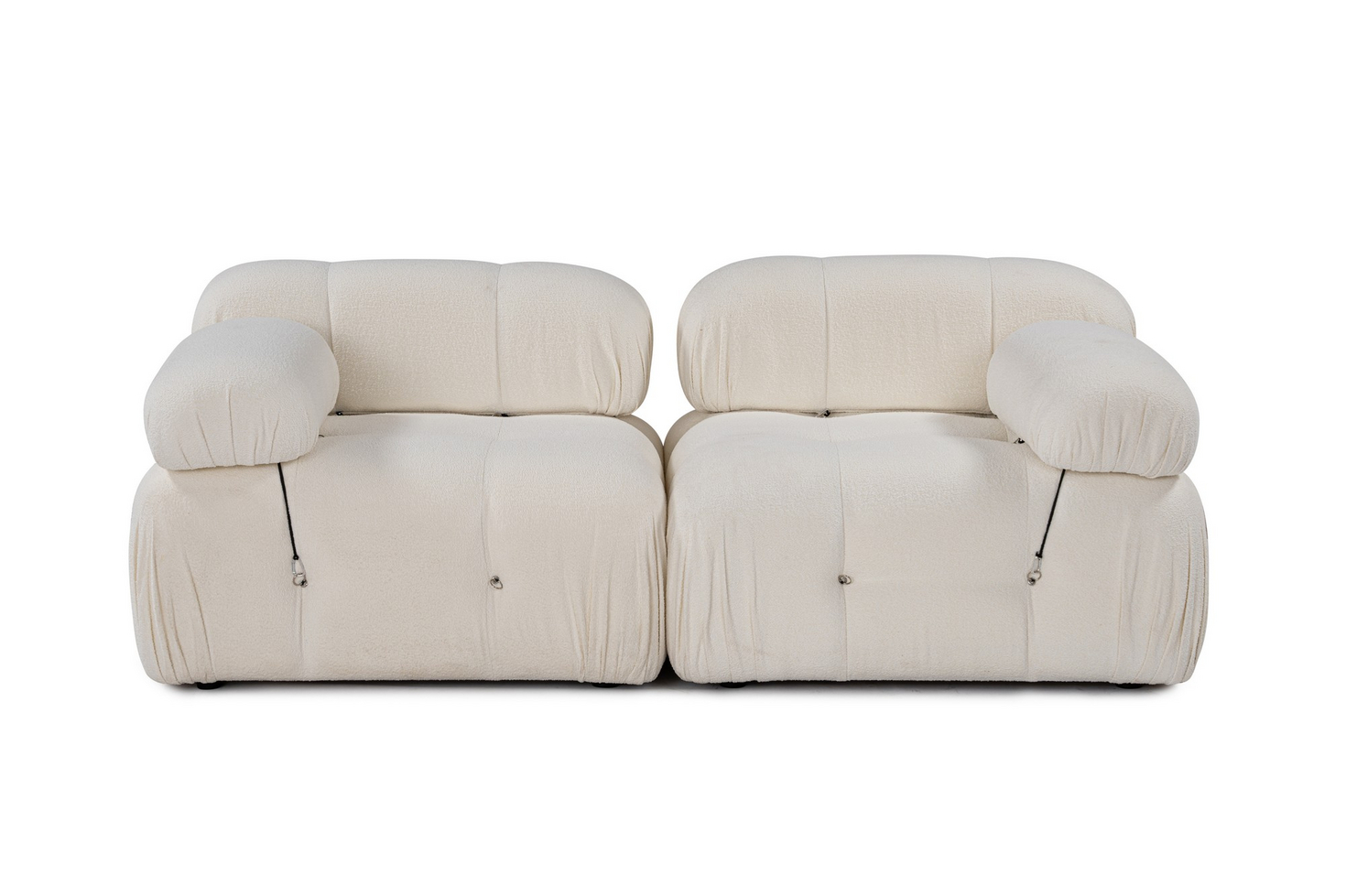 Norda Design Elegant 2-personers sofa, creme, 190x95x75 cm | ramme i bøgetræ, 100% polyester, aftagelig ryg og armlæn