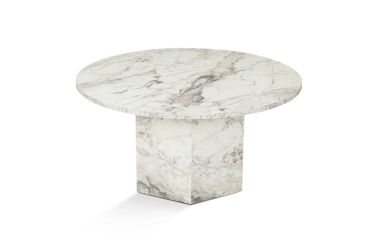 Moderne Freesia-marmoreret sofabord, 80 x 80 x 40 cm | 100 % MDF, 18 mm tyk | Stilfuldt og funktionelt design