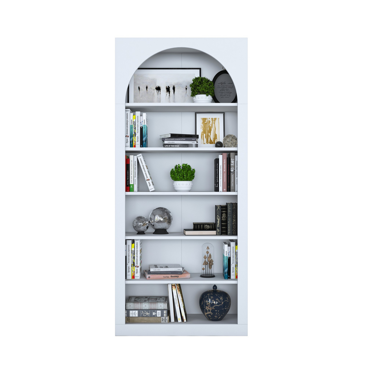 Norda Design Moderne hvid reol, 80 cm x 180 cm x 31.5 cm | 100% melaminbelagt E1 spånplade | vægmonterbar, stilfuld opbevaringsløsning