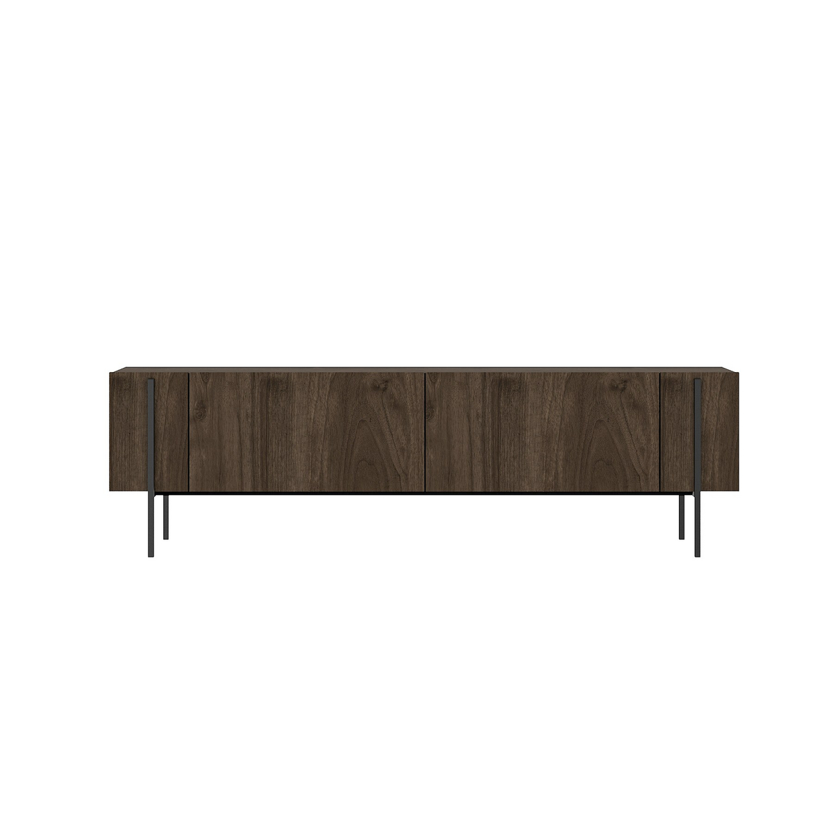 Norda Design Moderne valnød TV-bord, 160 cm | 100% melaminbelagt spånplade, 18 mm tyk | stilfuldt og funktionelt