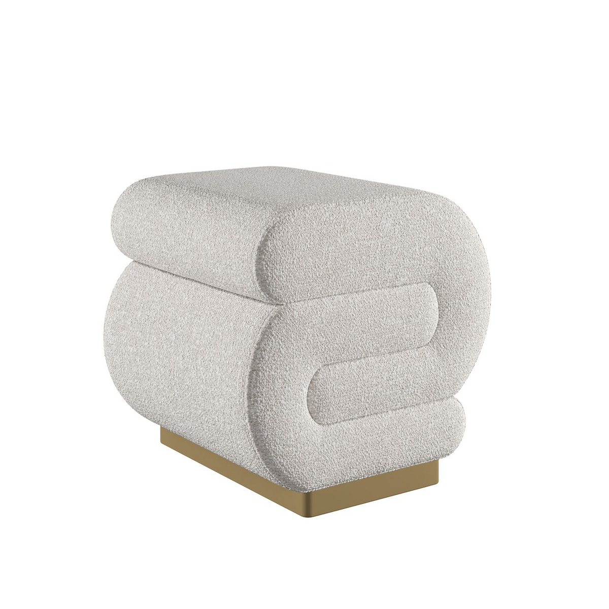 Norda Design Stilfuld creme puf, 40 x 42 x 42 cm, 28 DNS grå og 14 DNS hvid skum | perfekt til moderne indretning
