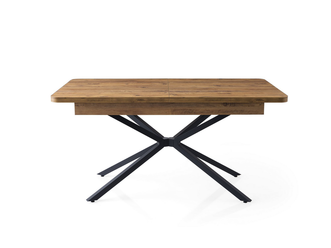 Norda Design Udtræksbord, brun, 160-200 cm | 100% melaminbelagt, jernben, moderne industrielt design