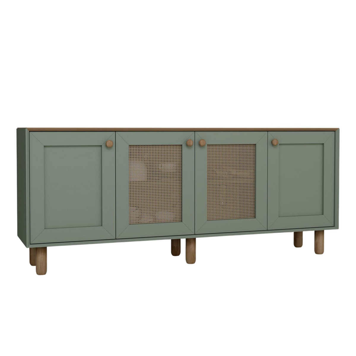 Norda Design Moderne grønt konsolbord, 180 cm | 100% melaminbelagt, 18 mm tyk, vægmonterbar, stilfuld design